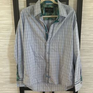 Scott Weiland blue and Paisley button down shirt with cuffs size XL cotton